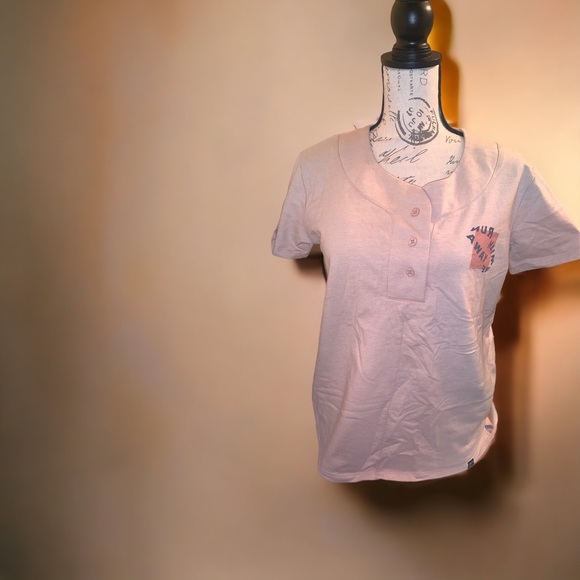Ninth Hall Runaway With Me Beige Light Pink Baseball Tee - Picture 9 of 9